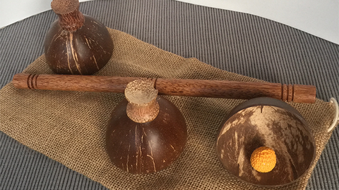 Cheppum Panthum Coconut Shell Cups and Wand set by Gary Kosnitzky - Trick